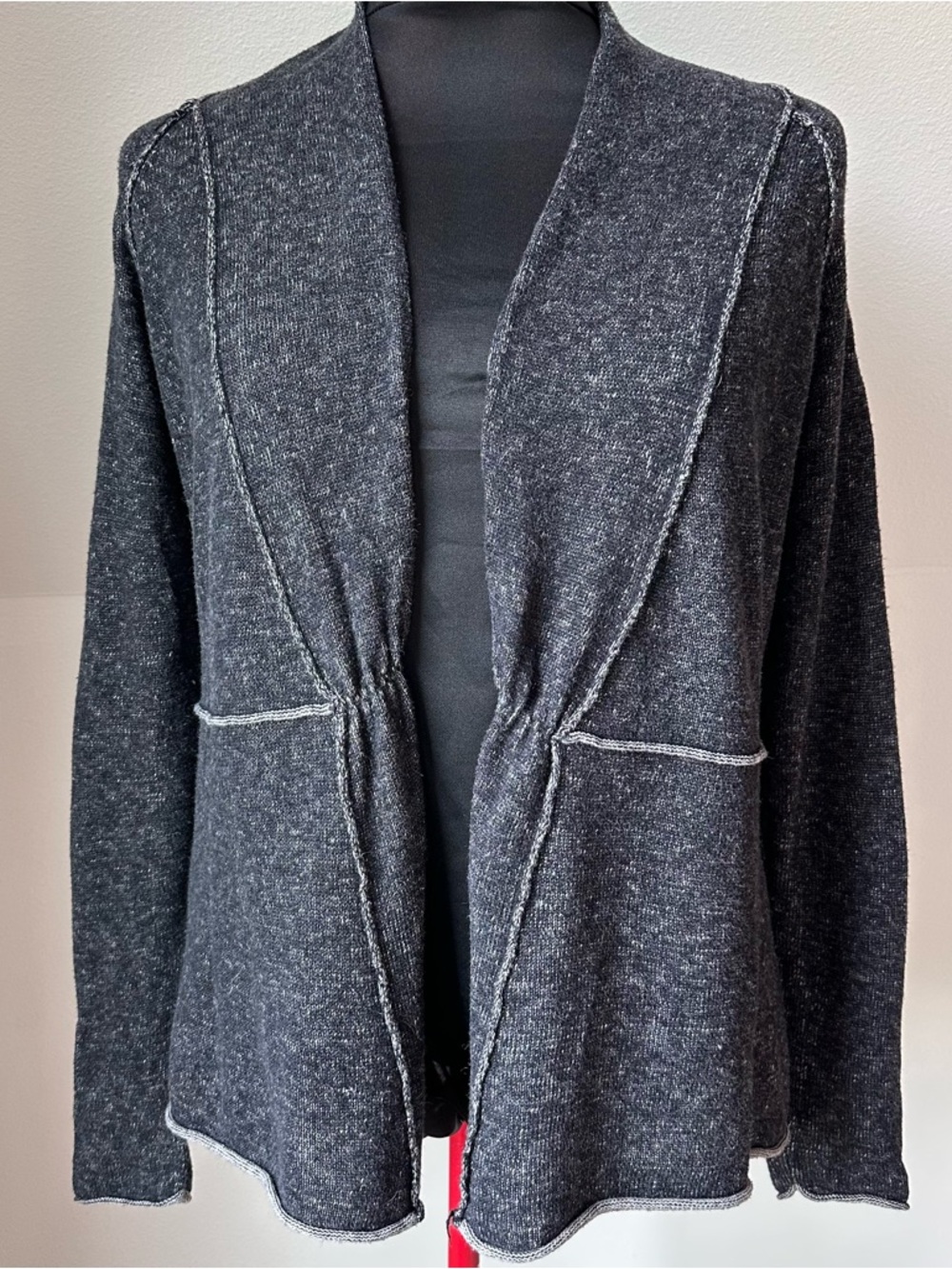 Aventura Clothing Cardigan Size L Gray Cotton Cashmere Open Front Lightweight - Picture 2 of 16